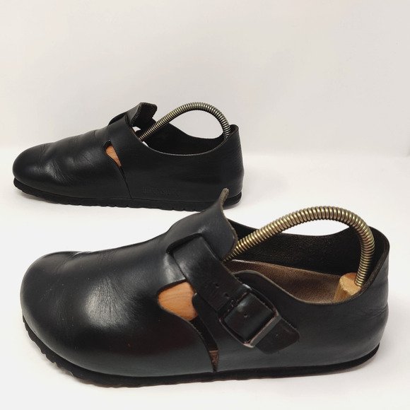 Birkenstock London Clogs Shoes Size 40 US 9 Black Leather Classic Comfort *Read - Picture 9 of 16